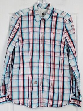 Gaastra Womens Florida Set Sail Plaid Button Up Shirt Colorful READ - Size M